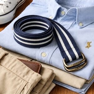 Polo Ralph Lauren Boys Adjustable Navy White Web Belt 25” 1” Wide